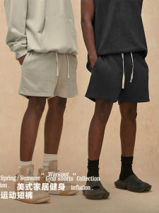 American Style Heavyweight Pure Cotton Sport Shorts Men Summer Loose Casual Trendy Brand Fourths Couple Fitness Solid Color Pants