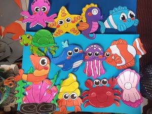 สื่อทำมือ สัตว์ทะเลคละแบบ 1ชุด13ชิ้น