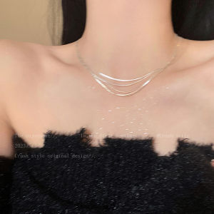 French Multi-Layer Metal Necklace Womens Simple Cold Style Accessory 2025 New Lockbone Chain Fashion Jewelry Accessories