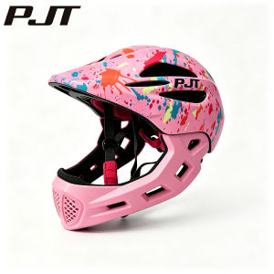PJT Child Bicycle Helmet MTB Detachable Kids Full Face Helmet for Children Bicycle/Skateboard/Skating Helmet 49-55cm 5+ Years