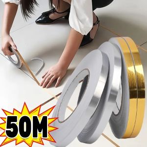 [88 nhà] Băng dính gạch men dán tự dính 50m miếng dán đường may làm đẹp gạch viền nẹp khe tường chống thấm sàn vàng bạc trang trí nhà cửa
