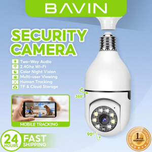 BAVIN SC801 Smart Security Lens Bulb CCTV Camera 3MP WiFi Camera w/ Motion Tracking Alarm System & Night Vision