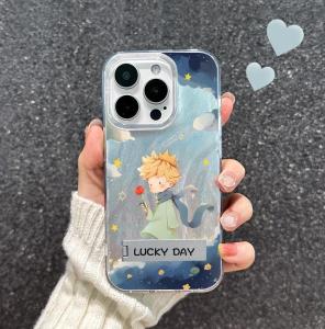 Case for Samsung S25 S24 S23 S22 S21 Plus Ultra S20 FE 5G Luxury Glitter Premium Cute Bracket Stand Oil Painting Rose Little Prince Soft Silicone Phone Case
