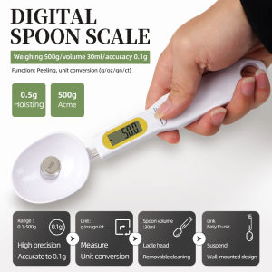 Mini Spoon Scale 500g 0.1g LCD Electronic Kitchen Scale Digital Spoon Scale Kitchen Measuring Tool