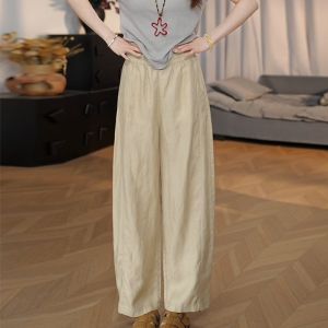 Fashionable Slimming Knife Edge Nine-Piece Pants Womens Casual Loose Fit High Waist Wide Leg Pants Korean Style Commute Wind
