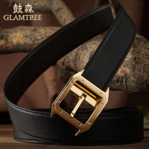 Genuine Leather Belt Mens Slim Narrow Style Buckle Fastening Top Layer Pure Cowhide Youth Simple Pants Belt New 2023