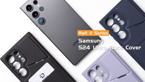 Ốp Lưng Da Sạc Từ Tính Samsung Galaxy S24 Ultra DUX DUCIS Rafi II Series có ngăn đựng thẻ chân đế Chính hãng