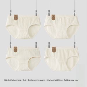 Quần lót nữ MiiOW cotton cạp vừa thoáng khí kháng khuẩn màu trắng