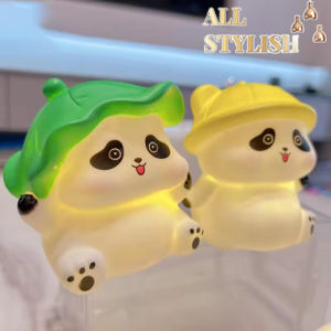 1 Piece Cartoon Cute Vinyl Panda LED Night Light Auto Dashboard Ornament Bedroom Lamp DIY Decoration Childrens Gift