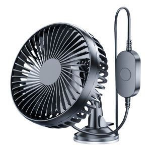 Car Electronic Accessories USB Single Head Fan 12V 24V Auto Cooler with Strong Suction Cup for Windshield