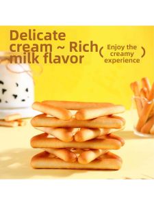 Milk and Chocolate Cream Flavored Biscuit Snack