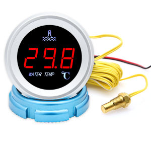 52mm Car Truck Water Temperature Gauge Car Digital Temp Meter 120 Celsius LED Display with Temperature Sensor NPT1/8 12V