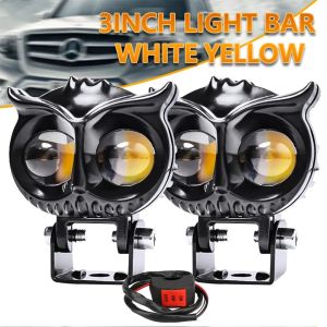 Lampu Sorot Tembak Laser Gun Mini LED D2 Owl Mobil Motor 20Watt Lasergun 2pcs