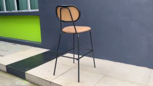 Urban Modern Bar Stool / Japandi Fusion Rattan Bar Chair - FRM1124