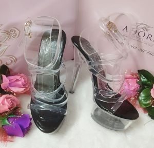 Giày đúp cao gót trong suốt giày nữ gót nhọn cao 15cm(15p) đúp trước cao 5cm(5p) size từ 34 đến 40 thích hợp đi chơi đi tiệc
