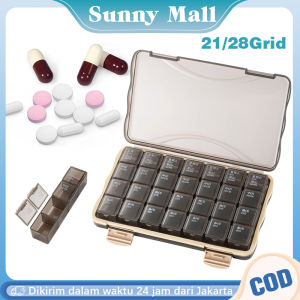Kotak Obat 7 Hari 21slots / 28slots Pill Medicine Box Weekly Tempat Obat Harian Pill Box Tablet Holder Storage