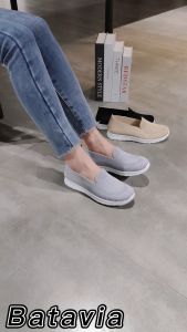 Batavia A172 aB04 baru sepatu slip on tanpa tali flat wanita rajut premium bernapas Shoes Fashion sepatu ibu sepatu datar kanvas shoes wanita kasual Sport