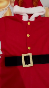 🎅ชุดคริสมาส เอลก์ ชุดคอสเพลย์ กวางแขนยาว Christmas มีเข็มขัด น่ารัก พิเศษ โทนสีแดงสด【จัดส่งจากประเทศไทย】150-170cm