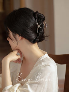 High Grade Gray French Shark Clip Accessible Luxury Work Clothing Back Head Updo Hair Claw Elegant Half Tie Hairpin Head Accessories