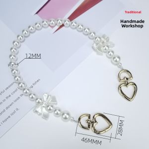 Pearl Chain Handbag Strap Underarm Versatile Chain Belt Small Wind Fragrance Butterfly Knot New 2025 Fashion Accessory