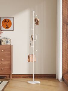 สไตล์เรโทร ราวแขวนเสื้อผ้าแบบตั้งพื้นอเนกประสงค์ห้องนั่งเล่นห้องนอนห้องโถงวัสดุเหล็กไม่ต้องติดผนัง