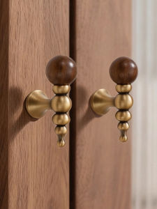 INNDUN | Luxury Retro Walnut Single Hole Furniture Handles