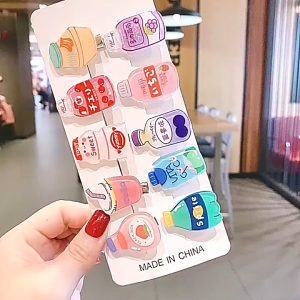 Set 10 kẹp tóc họa tiết hoạt hình dễ thương cho bé