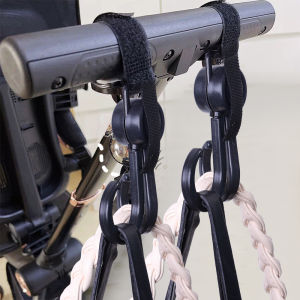 จักรยานมอเตอร์ไซค์อเนกประสงค์2ชิ้นตะขอรถเข็นอุปกรณ์เสริมรถเข็นช้อปปิ้งแขวนไม้ค้ำยันตะขอหมุนได้