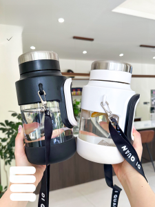 Glass 2000ml Large-Capacity Water Cup Men Summer Tea and Water Separation Outdoor Portable Water Kettle Fitness with Handle