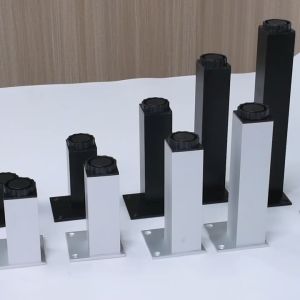 【Onuobao】 Square Tube Adjustable Aluminum Alloy Furniture Leg for Furniture Heightening Thickened Sofa Leg esk Leg Kitchen Cabinet Leg Table Leg 5-35cm 1pcs