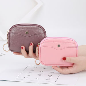 Womens Soft Leather Coin Purse Girls Zipper Bag Coin Bag K-style Short Small Wallet Mini Handbag Key Card Case