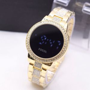 Jam tangan wanita Fossil Touchscreen Rantai stainless steel Diameter 36cm free box dan baterai cadangan