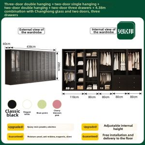 BEIJUBANG | French Vintage Sliding Door Metal Wardrobe