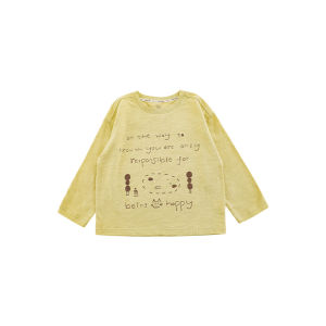 Spring New Style Lightweight Breathable Long Sleeve round Neck Japanese Style T-Shirt for Boys Printed Casual Cotton Blend Shirt