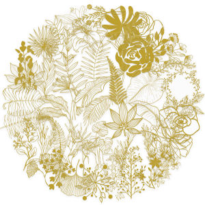 50/100PCS Elegant Floral Transparent PET Stickers DIY Golden Foil Sticker Scrapbooking Phone Luggage Skateboard Waterproof Decal