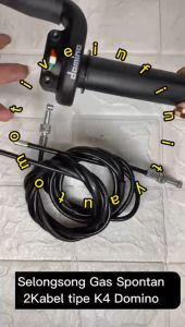 Selongsong Gas Spontan Domino & Kabel Tipe K4 Universal Semua Motor Vixion cb150r CBR R15 R25 dll
