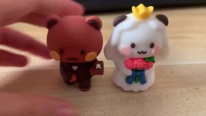 Hot Bubu and Dudu Panda Bear Figure Doll Wedding Figurine Kawaii Action Toy Collection Ornaments for Fans Friends Gifts