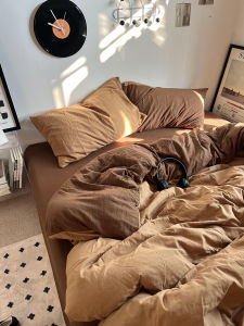 Soft Washed Cotton Bedding Set Student Three-Piece Suite Mildew Resistant Warmth Quilt Cover Pure Cotton Comfortable Dormitory Linens