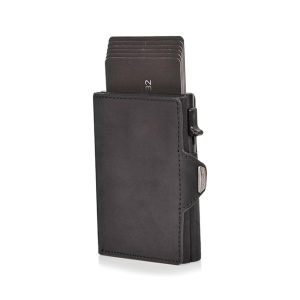 100% Crazy Horse Genuine Leather Men Wallets Rfid Card Holder Coin Pocket Wallet Money Bags Metal Walet Male Leather Purses