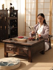 โต๊ะเครื่องแป้งไม้เนื้อแข็งสไตล์จีน โต๊ะดื่มชา โต๊ะนั่งพักผ่อน โต๊ะเล็ก โต๊ะสี่เหลี่ยม โต๊ะหน้าหนังสือ โต๊ะสำหรับบ้าน โต๊ะเครื่องแป้งแบบมีลิ้นชัก