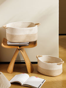 Long Staple Cotton Woven Basket Toy Storage Basket Cotton Rope Snack Storage Basket Clothes Storage Box Fabric Art Organizer