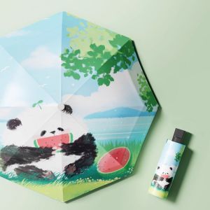 Panda Cartoon Pattern Manual Folding Umbrella
