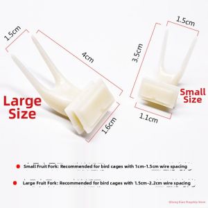 Bird Feeding Utensil Parrot Toy Fruit Clamp Plastic Fork Cage Accessory