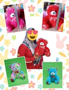 Boneka Teddy Bear Renda duduk ukuran S