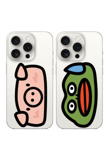 Transparent Silicone Frog Pig Phone Case Cute Cartoon Couple  17Promax 16Promax 15Pro 14Vivo Oppo 13 Anime 12 Huawei Xiaomi