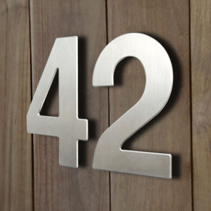 15cm House Number Sign Modern Door Numbers Plate Home Address Signage Outdoor Silver 6 Inch.Big #0-9