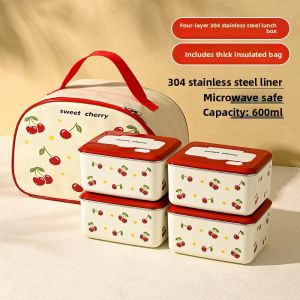 OUSKA | Office-Use Microwaveable Stainless Steel Multi-Layer Insulated Lunch Box