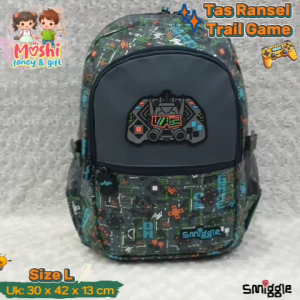 Tas Smiggle Trail Game / Tas Sekolah Ransel Smiggle Motif Trail Game / Backpack Senior Game on / Tas Gendong Anak Sekolag size SD Laki-Laki