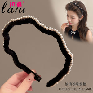 Elegant Pearl Hairband Womens High Hairline Face Washing Headband Pressing Hair Card Autumn Winter Fashion Hair Accessories