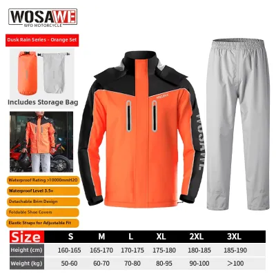 WOSAWE | Wosave Motorcycle Raincoat Unisex Separate Style For Delivery Rider Special Anti-Rain Jacket Bicycle Riding Outdoor Activity